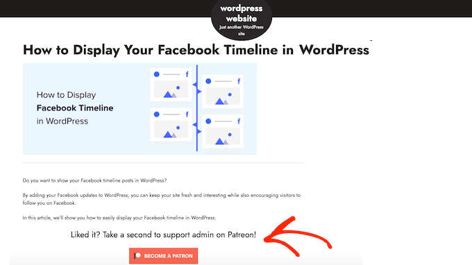 Adding a Patreon button to any WordPress post