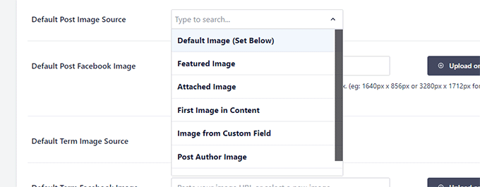 Set default image for social media