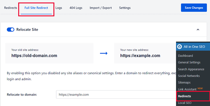 WebHostingExhibit fullsiteredirect-aioseo How to Fix WordPress Redirecting to Old Domain After Migration  