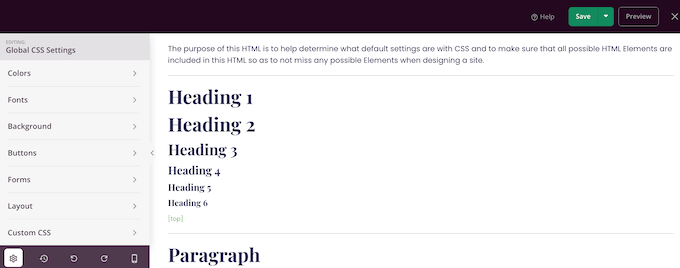 Altering a design template set's international CSS settings