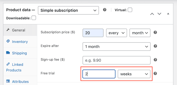 Creating a free trial in WooCommerce